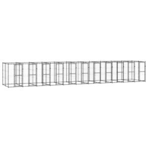 Udendørs hundebur 26,62 m² stål