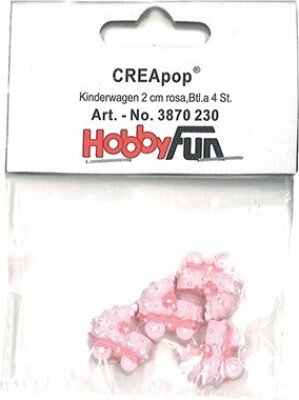 Barnevogn 2cm Lyserød 4stk. - 3870230