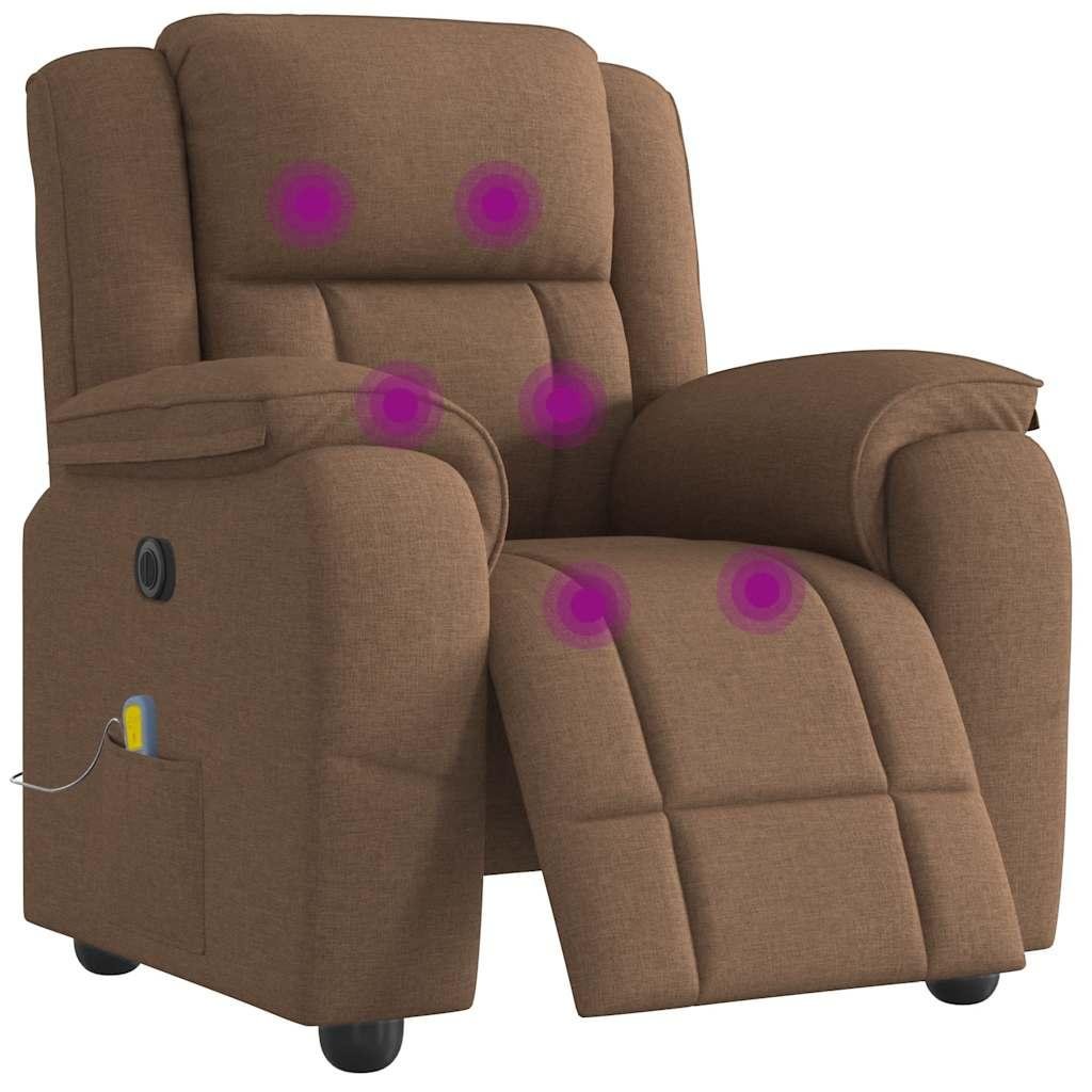 Eldrevet massagestol stof brun