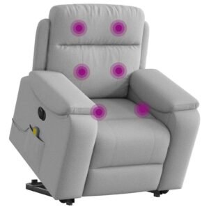 Elektrisk massagestol med løftefunktion stof skygrå