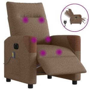 Eldrevet massagestol stof brun