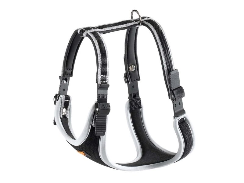 Ferplast Stor Hundesele Ergocomfort Large - Justerbar Hundesele Med Dobbelt Mikrojustering, Behagelig Polstring Og Hurtig Frigørelse - Sølv