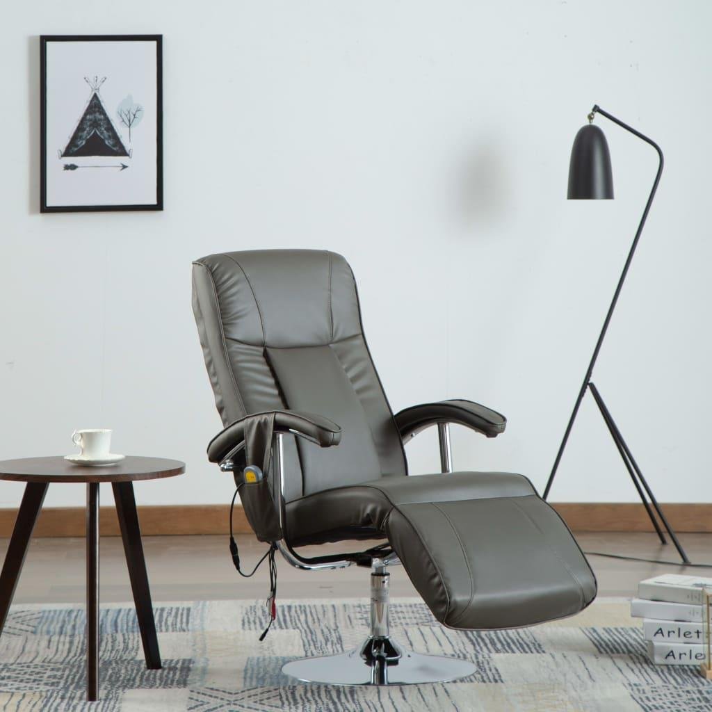 Massagestol kunstlæder grå