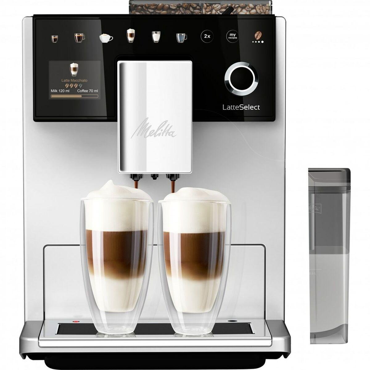 Melitta F630-212 LatteSelect superautomatisk kaffemaskine - sølv, 1,8 l, 15 bar