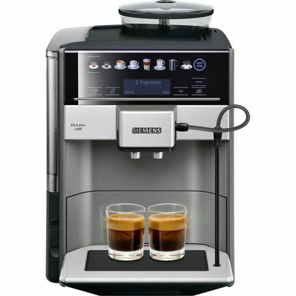 Siemens AG EQ.6 Plus TE655203RW superautomatisk kaffemaskine, 19 bar, 1,7 l - Sort/Grå/Sølv