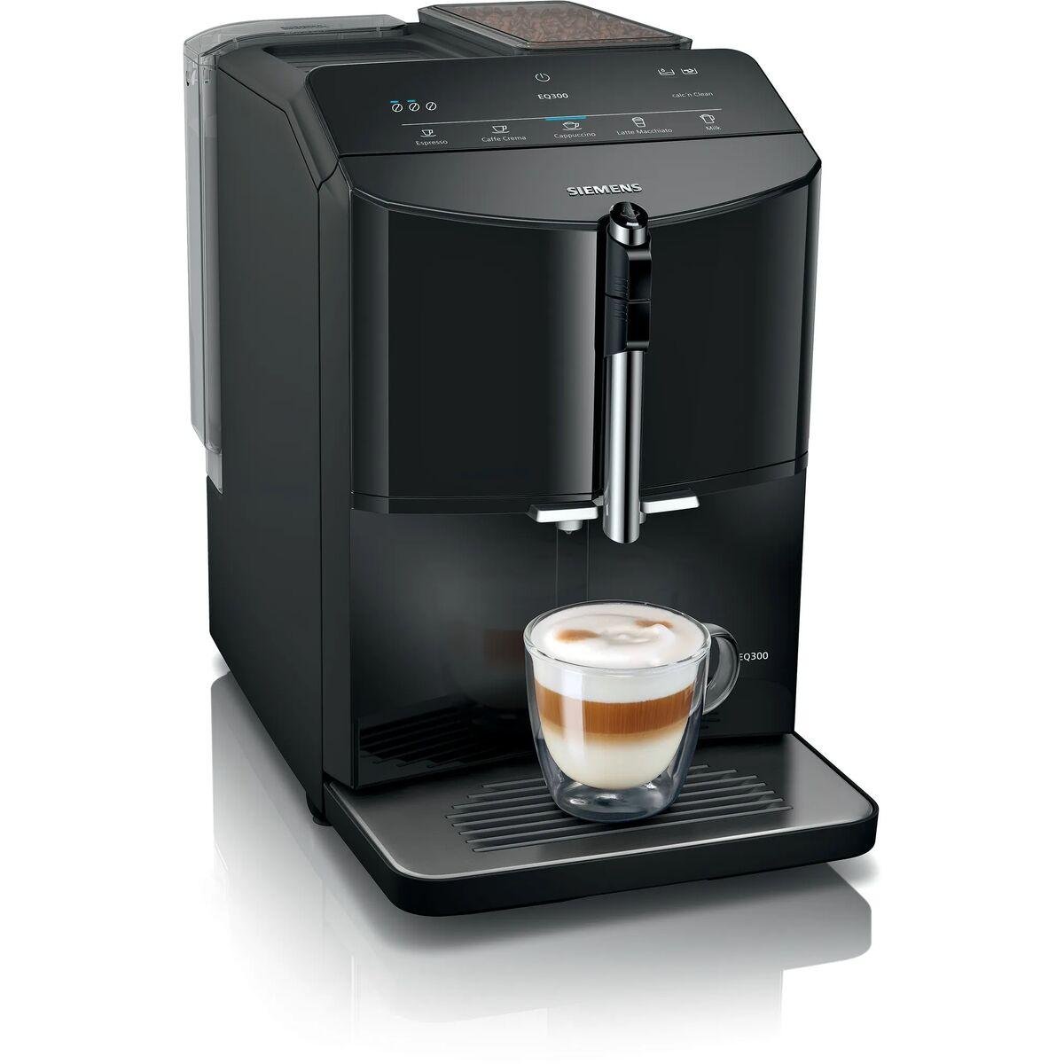 Siemens AG TF301E09 superautomatisk kaffemaskine - sort, 1300 W, 15 bar, 1,4 l
