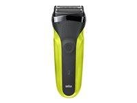 Barbermaskine Braun Series 3 Shave & Style 300BT 3-i-1 sort/grøn